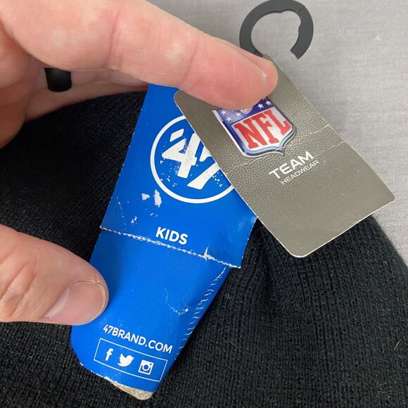 47 Brand Beanie Pittsburgh Steelers Kids One Size Black Yellow NWT Buddie - Picture 4 of 6